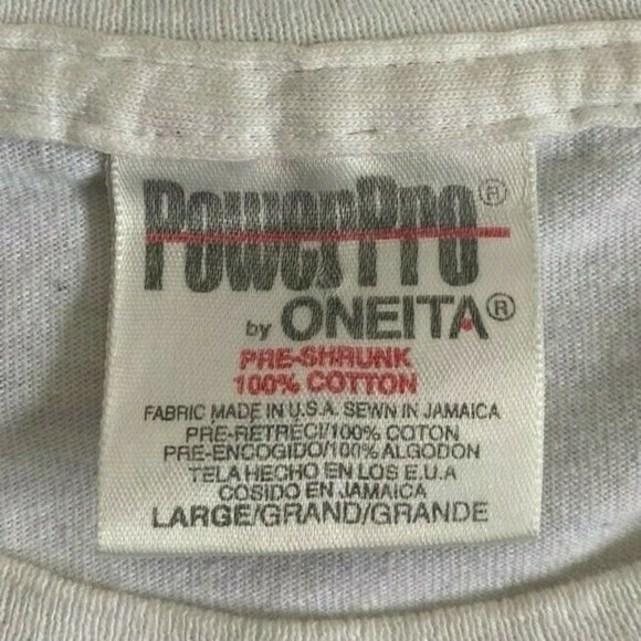 Vintage Oneita Made in USA Single Stitch T shirt 100% Cotton Size Large - Picture 6 of 12